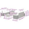 vidaXL Gar&eth;s&oacute;fa sett 8 pcs Drapplita&eth;ur p&oacute;l&yacute;rattan
