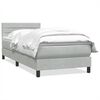 vidaXL Spring r&uacute;m me&eth; d&yacute;nu Lj&oacute;sgr&aacute;r 90x220 cm Flauel