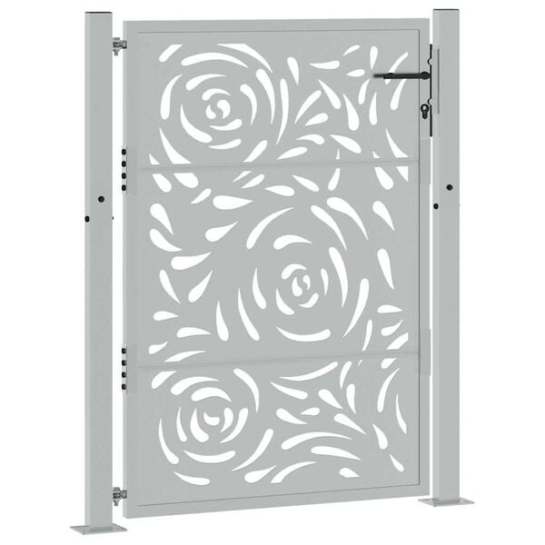 vidaXL Garðhlið 100x125 cm veðrunarþolið stál með logahönnun