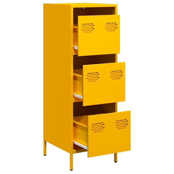 vidaXL Highboard Mustard Yellow 39x35x103,5 cm Stál