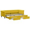 vidaXL Svefnsófi með Hjólaplötu og Skúffum Gulur 80x200 cm Flauel