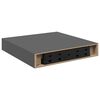 vidaXL Vegghengdar Hillur 2 stk. H&aacute;glans Gr&aacute;ar 23x23,5x3,8 cm MDF
