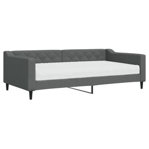 vidaXL Svefns&oacute;fi me&eth; D&yacute;nu D&ouml;kkgr&aacute;r 100x200 cm Efni
