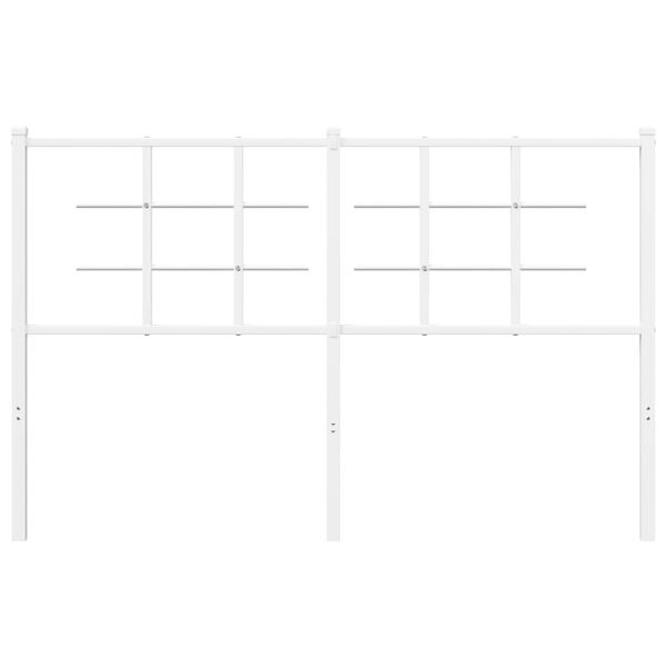 vidaXL Höfuðgafl úr Málmi Hvítur 135 cm