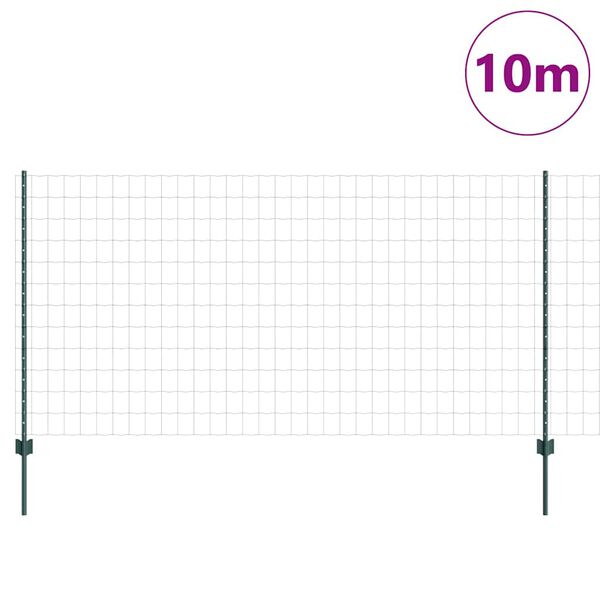 vidaXL Girðing með póst Grænn 1,2 x 10 m Stál og PVC