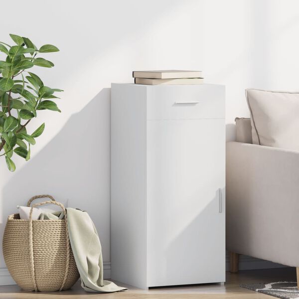 vidaXL Skenkur Hv&iacute;tur 40x42,5x93 cm Samsettur Vi&eth;ur