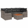vidaXL Gar&eth;s&oacute;fa sett me&eth; geymslu 7 pcs Gr&aacute;r p&oacute;l&yacute;rattan