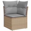 vidaXL Gar&eth;s&oacute;fa sett Beige og Gr&aacute;tt 55 x 55 x 37 cm p&oacute;l&yacute;rattan