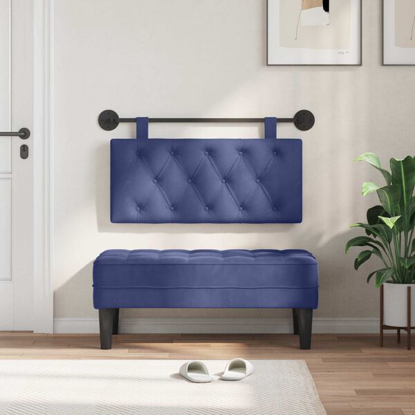 vidaXL Hengisk&aacute;li Vegghengt L&ouml;greglu bl&aacute;r 90 x 55 x 7 cm Flauel