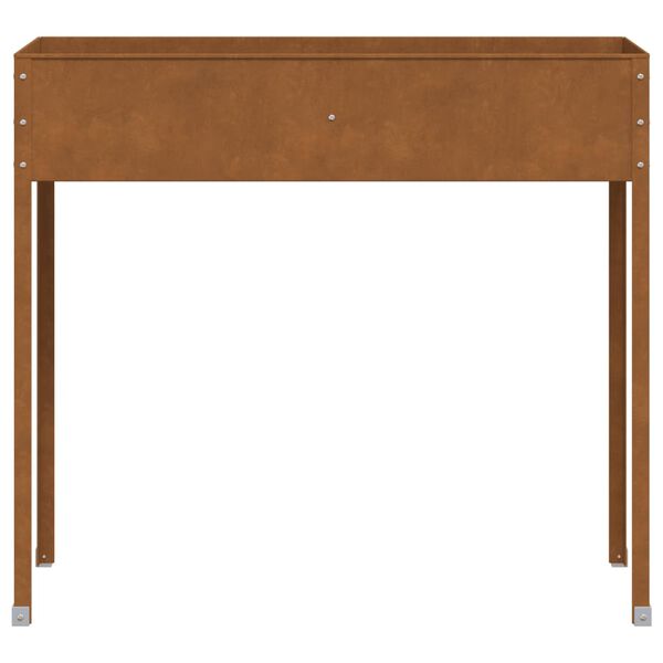 vidaXL Gróðurker í Garðinn 100,5x40,5x90 cm Veðrað Stál