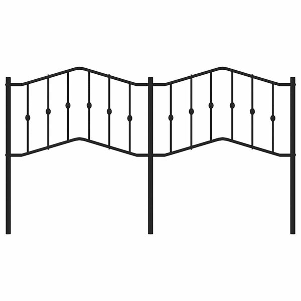 vidaXL H&ouml;fu&eth;gafl &uacute;r M&aacute;lmi Svartur 180 cm