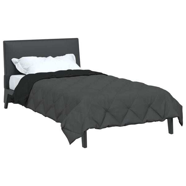 vidaXL Full &aacute;rs d&yacute;na Svartur og Anthracite 220 x 135 cm M&iacute;kr&oacute;f&iacute;ber