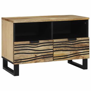 vidaXL TV einingar me&eth; sk&uacute;ffu Br&uacute;nn 70 x 33 x 46 cm Samsettur vi&eth;ur