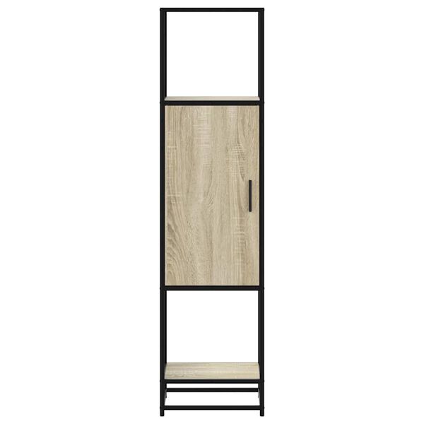 vidaXL Highboard Sonoma Eik 35,5x35x139 cm Hannaður viður og málmur