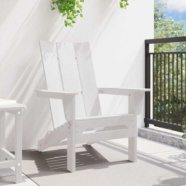 vidaXL Folding Adirondack stóll Hvítt 74.5 x 80.5 x 90cm HDPE