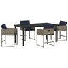 vidaXL Gar&eth;ur bor&eth;sett me&eth; p&uacute;&eth;i 5 pcs Gr&aacute;r p&oacute;l&yacute;rattan