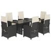 vidaXL 7 Hluta Gar&eth;bor&eth;stofusett me&eth; Sessum Svart P&oacute;l&yacute;rattan