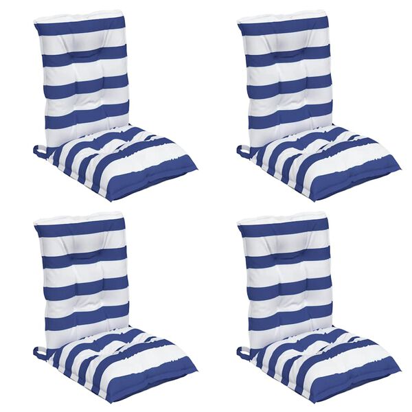 vidaXL St&oacute;lsessur fyrir L&aacute;gt Bak 4 stk. Bl&aacute;tt & Hv&iacute;tr&ouml;nd&oacute;tt Oxfordefni