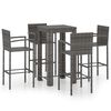 vidaXL 5 stykki &uacute;tibarasett me&eth; armp&uacute;&eth;a Poly Rattan Grey