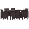vidaXL Gar&eth;ur bor&eth;sett 7 pcs Br&uacute;nn Polt rattan