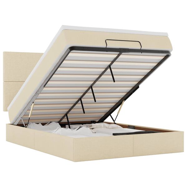 vidaXL Ottoman r&uacute;m me&eth; d&yacute;nukremi 140x200 cm Efni