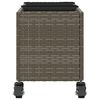 vidaXL Gar&eth;ker &aacute; hj&oacute;lum me&eth; 3 Pottum Gr&aacute;tt 107x32x38 cm P&oacute;l&yacute;rattan