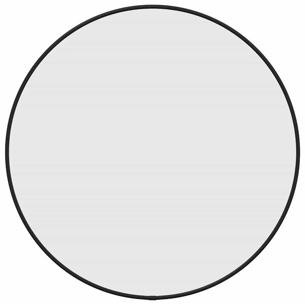 vidaXL Veggspegill Svartur &Oslash; 50 cm Kringl&oacute;ttur