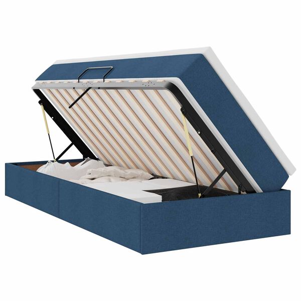 vidaXL R&uacute;m me&eth; geymslur&yacute;mi og d&yacute;nu me&eth; d&yacute;nu Bl&aacute;r 90 x 190 cm P&oacute;l&yacute;ester