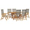 vidaXL Gar&eth;ur bor&eth;sett 7 pcs Gr&aacute;r Hrein akas&iacute;utr&eacute;