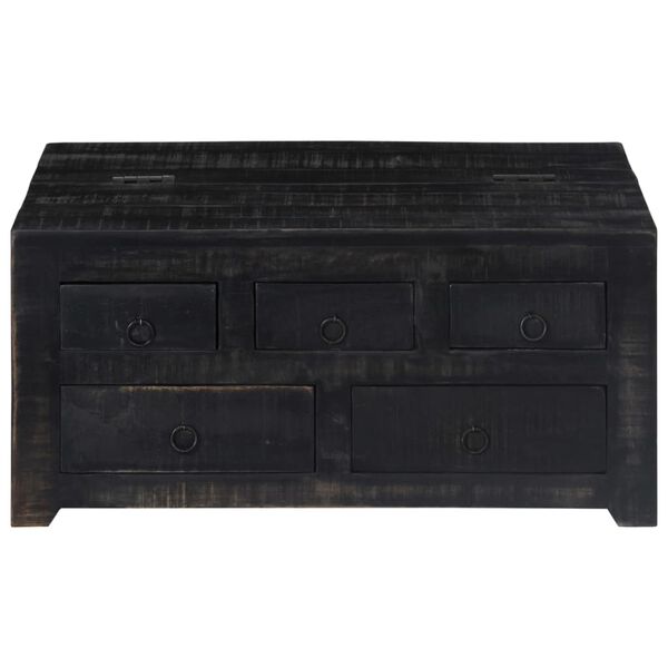 247986 vidaXL Coffee Table Black 65x65x30 cm Solid Mango Wood