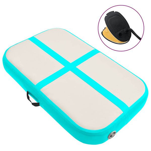 vidaXL Uppblásanleg Fimleikadýna með Pumpu 60x100x10 cm PVC Græn