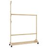 vidaXL fatarekki me&eth; kr&oacute;kum og hj&oacute;lum 100x35x157 cm bambus