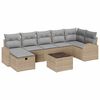 vidaXL Gar&eth;s&oacute;fa sett me&eth; p&uacute;&eth;i 8 pcs Drapplita&eth;ur Poly rattan