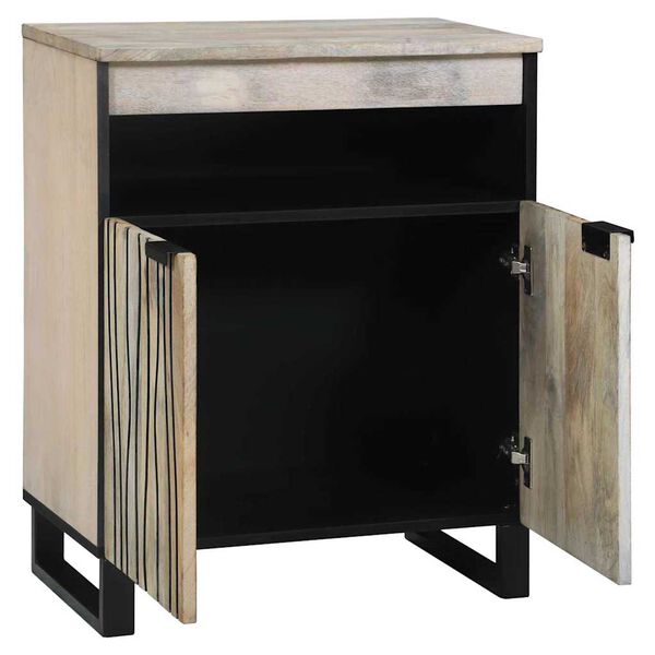 vidaXL Mi&eth;jageymsluk&aacute;p og hillur Hv&iacute;tt og svart 60 x 33 x 75 cm