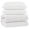 vidaXL S&aelig;ng me&eth; kodda 3 pcs Hv&iacute;tt Microfleece