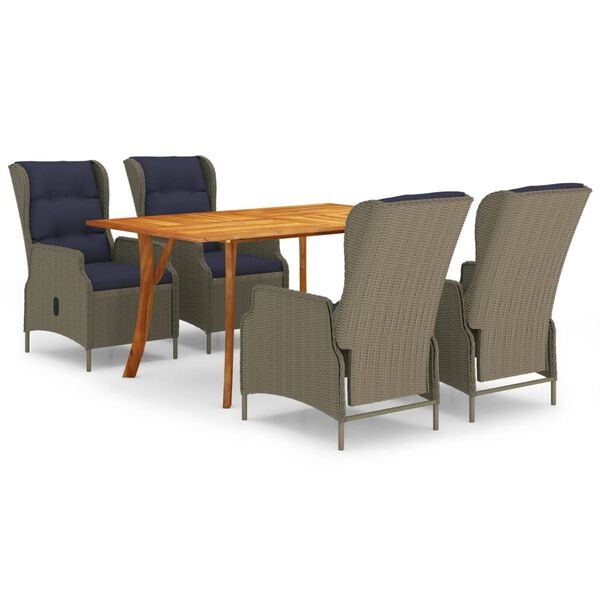 vidaXL 5 Parta Gar&eth;bor&eth;stofusett Br&uacute;nt