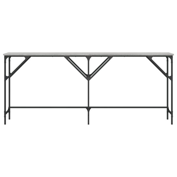 vidaXL Veggbor&eth; Gr&aacute;tt Sonoma 180x29x75 cm Samsettur Vi&eth;ur