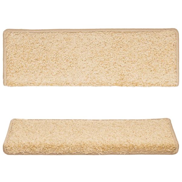 vidaXL Stigamottur 15 stk 65x21x4 cm kremlita&eth;ar r&eacute;tthyrndar br&uacute;nir