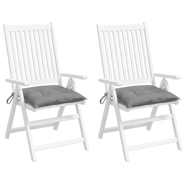 vidaXL Stólsessur 2 stk. Gráar 40x40x7 cm Oxfordefni