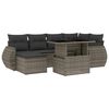 vidaXL 7-Hluta Gar&eth;s&oacute;fasett me&eth; Sessum Gr&aacute;tt P&oacute;l&yacute;rattan