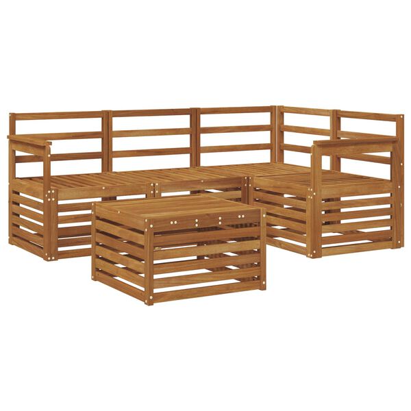 vidaXL &Uacute;ti s&oacute;fasett 5 pcs N&aacute;tt&uacute;rulegur Hrein akas&iacute;utr&eacute;