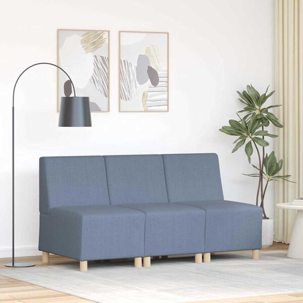 vidaXL Sofaeiningar &aacute;n handfanga 3 pcs Bl&aacute;r 55 x 74 x 82 cm