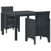 vidaXL Gar&eth;ur bor&eth;sett 3 pcs Antras&iacute;t P&oacute;l&yacute;pr&oacute;p&yacute;len