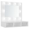 vidaXL Speglask&aacute;pur me&eth; LED lj&oacute;sum Hv&iacute;tur 60x31,5x62 cm