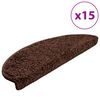 vidaXL Stigamottur 15 stk 65x21x4 cm br&uacute;nar h&aacute;lfhringlaga st&oacute;rar
