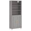 vidaXL H&aacute;r Sk&aacute;pur Gr&aacute;r Sonoma 69,5x34x180 cm Samsettur Vi&eth;ur