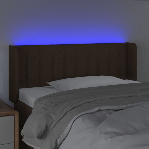 vidaXL LED h&ouml;fu&eth;gafl D&ouml;kkbr&uacute;nt 93x16x78/88 cm Efni