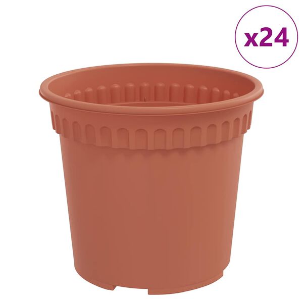 vidaXL R&uacute;n bl&oacute;mapotta 24 pcs Ekkert Rautt &Oslash; 15 x 12 cm Plast