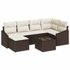 vidaXL S&oacute;fasett me&eth; p&uacute;&eth;i 7 pcs Br&uacute;nn p&oacute;l&yacute;rattan