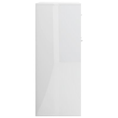 800717 vidaXL Sideboard High Gloss White 60x30x75 cm Chipboard